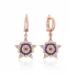 Turkish Evil Eye Sheriff Star 925 Silver Earrings