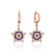 Turkish Evil Eye Sheriff Star 925 Silver Earrings Turkish Evil Eye Sheriff Star 925 Silver Earrings