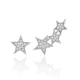 Turkish Star One Side 925 Sterling Silver Earrings