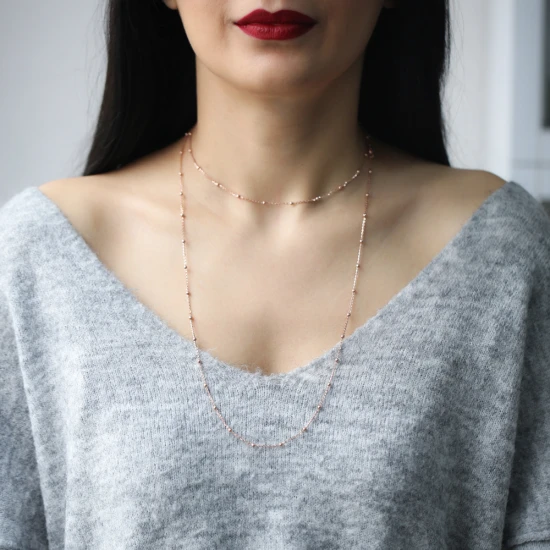 Turkish Minimalist Simple Long 925 Silver Necklace