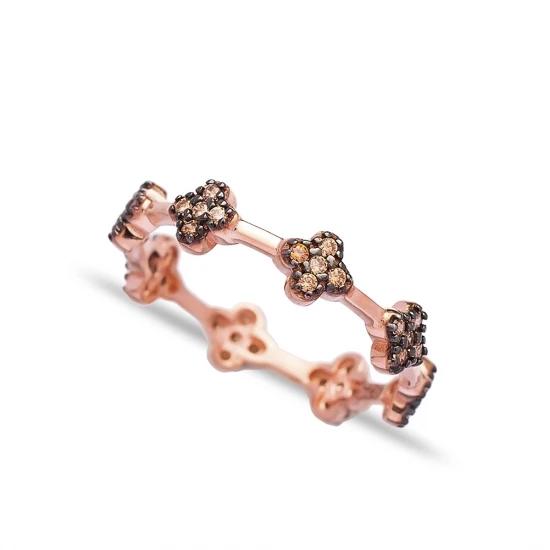 Turkish Pave Band Clover 925 Sterling Silver Ring Turkish Pave Band Clover 925 Sterling Silver Ring