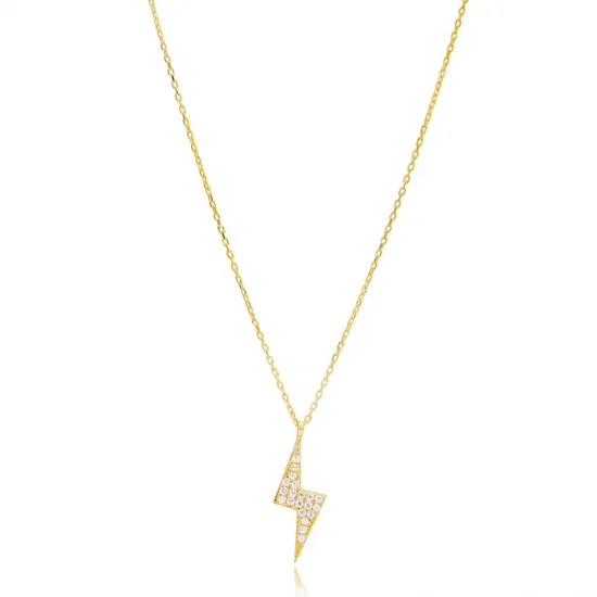 Gold Plated Lightning Bolt Design Pendant Wholesale 925 Sterling Silver Jewelry Gold Plated Lightning Bolt Design Pendant Wholesale 925 Sterling Silver Jewelry