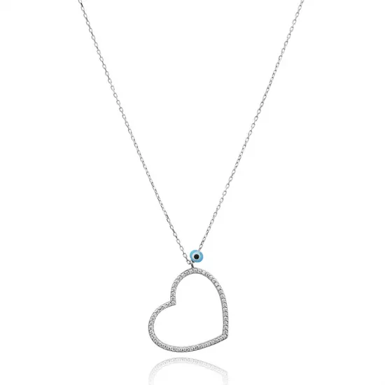 Turkish Heart And Evil Eye 925 Sterling Silver Pendant Turkish Heart And Evil Eye 925 Sterling Silver Pendant