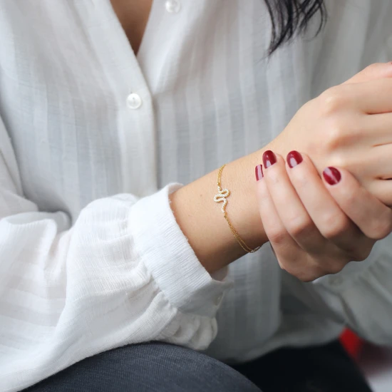 Turkish Minimalist Snake 925 Sterling Silver Bracelet - Sade 925 Silver Jewelry