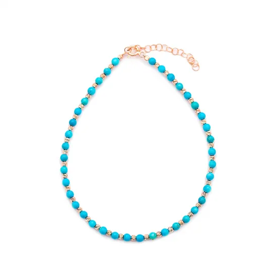 Turkish Minimalist Turquoise 925 Sterling Silver Anklet