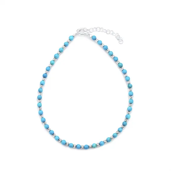 Turkish Minimalist Turquoise 925 Sterling Silver Anklet