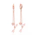 Turkish Arrow And Heart Chain Long 925 Silver Earrings