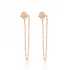 Turkish Push Back Ear Thread Chain 925 Silver Earrings