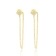 Turkish Push Back Ear Thread Chain 925 Silver Earrings Turkish Push Back Ear Thread Chain 925 Silver Earrings