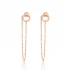 Turkish Push Back Ear Thread Chain Silver Earrings