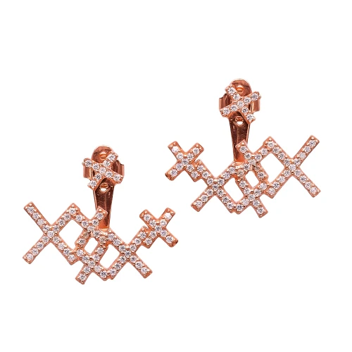 Clear X Lattice CZ 925 Sterling Silver Ear Jackets