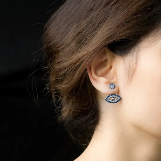 Ear Cuff Evil EyeTurkish Wholesale Handcrafted Silver Earring Ear Cuff Evil EyeTurkish Wholesale Handcrafted Silver Earring