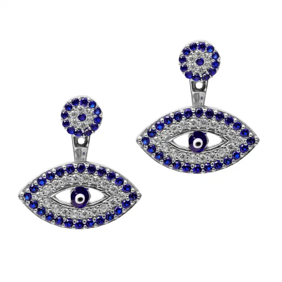 Ear Cuff Evil EyeTurkish Wholesale Handcrafted Silver Earring Ear Cuff Evil EyeTurkish Wholesale Handcrafted Silver Earring