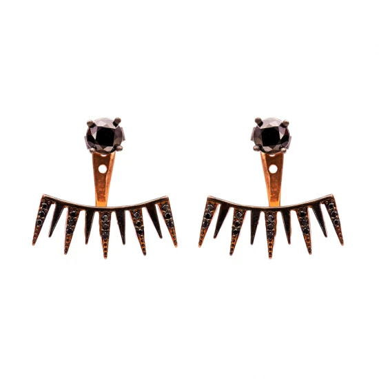 Turkish 925 Silver Light Black CZ Earrings - Sade 925 Silver Jewelry