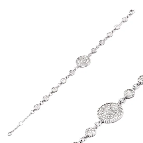 Turkish CZ Circle Sterling Silver Bracelet