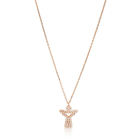 Turkish Angel With Minimal Heart 925 Silver Pendant