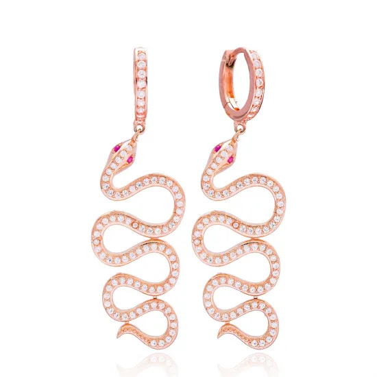 Turkish Reptile Snake Dangle Sterling Silver Earrings Turkish Reptile Snake Dangle Sterling Silver Earrings