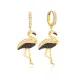 Zircon Flamingo Dangle Earrings Wholesale 925 Sterling Silver Jewelry Zircon Flamingo Dangle Earrings Wholesale 925 Sterling Silver Jewelry
