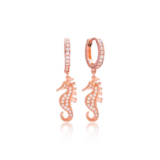 Turkish Seahorse Dangle 925 Sterling Silver Earrings - Sade 925 Silver Jewelry