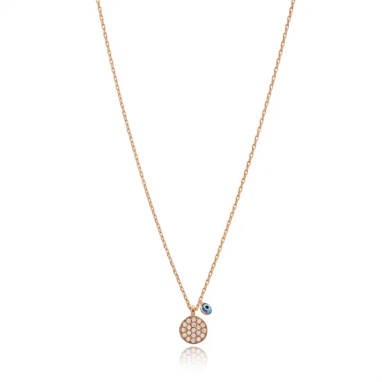 Turkish 925 Sterling Silver Minimal Evil Eye Pendant