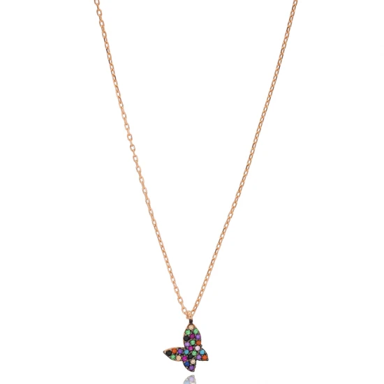 Turkish Colorful Butterfly Sterling Silver Pendant Turkish Colorful Butterfly Sterling Silver Pendant