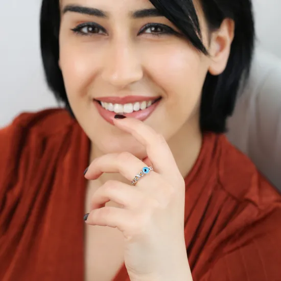 Turkish Handcrafted Evil Eye 925 Silver Ring Turkish Handcrafted Evil Eye 925 Silver Ring