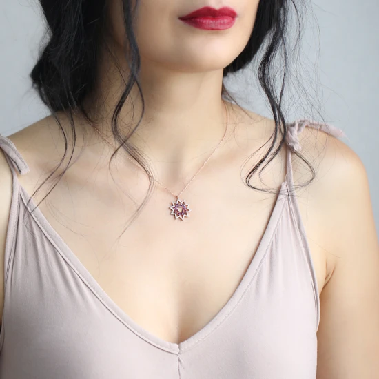 Turkish Geometric Shape Sterling Silver Pendant - Sade 925 Silver Jewelry