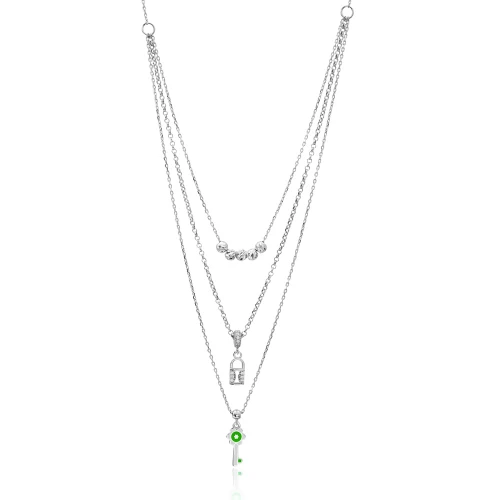 Turkish Key And Lock Layered Sterling Silver Pendant