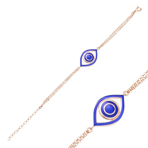 Turkish Enamel Evil Eye Sterling Silver Bracelet Turkish Enamel Evil Eye Sterling Silver Bracelet