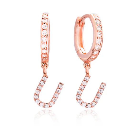 Letter U Dangle Earring Wholesale Handmade Turkish 925 Silver Sterling Jewelry Letter U Dangle Earring Wholesale Handmade Turkish 925 Silver Sterling Jewelry