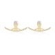 Clear Wide Arc CZ 925 Sterling Silver Ear Jackets | 925 Sterling Silver Wholesale | Sade Silver Clear Wide Arc CZ 925 Sterling Silver Ear Jackets - Sade 925 Silver Jewelry