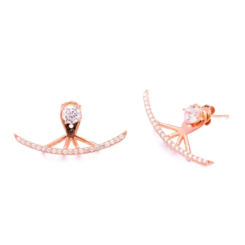 Clear Wide Arc CZ 925 Sterling Silver Ear Jackets