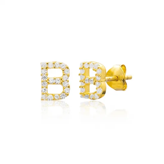 Stud D Alphabet Earrings Turkish Wholesale 925 Sterling Silver Jewelry Stud D Alphabet Earrings Turkish Wholesale 925 Sterling Silver Jewelry