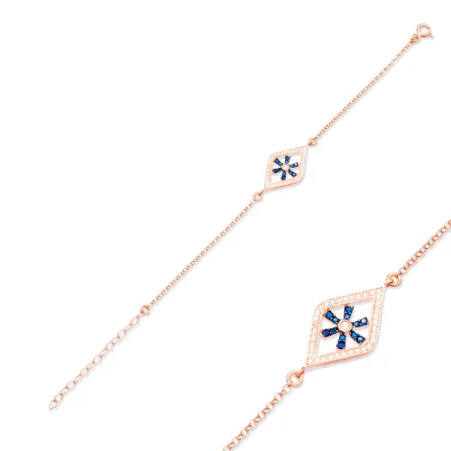 Turkish Sapphire Snowflake 925 Sterling Silver Bracelet