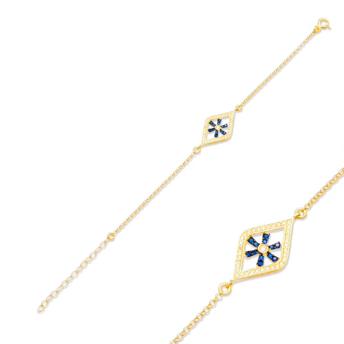 Turkish Sapphire Snowflake 925 Sterling Silver Bracelet
