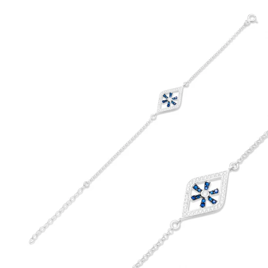 Turkish Sapphire Snowflake 925 Sterling Silver Bracelet Turkish Sapphire Snowflake 925 Sterling Silver Bracelet