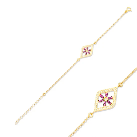 Turkish Ruby Snowflake 925 Sterling Silver Bracelet Turkish Ruby Snowflake 925 Sterling Silver Bracelet