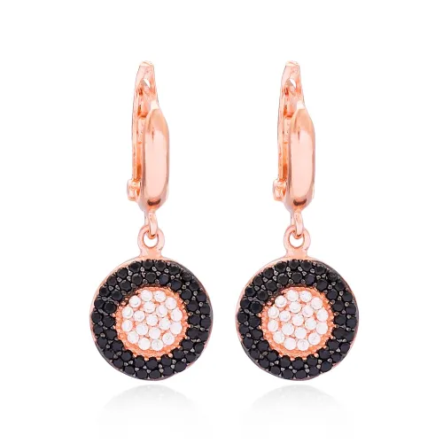 Turkish Round Dangle Earrings in Sterling Silver