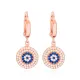 Turkish Evil Eye Round Dangle Sterling Silver Earrings