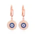 Turkish Evil Eye Round Dangle Sterling Silver Earrings
