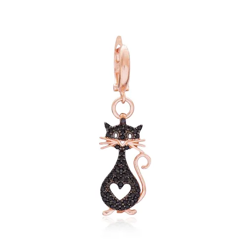 Turkish Cat Dangle 925 Sterling Silver Earrings