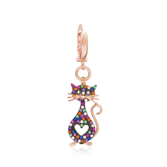 Turkish 925 Sterling Silver Cat Dangle Earrings Turkish 925 Sterling Silver Cat Dangle Earrings