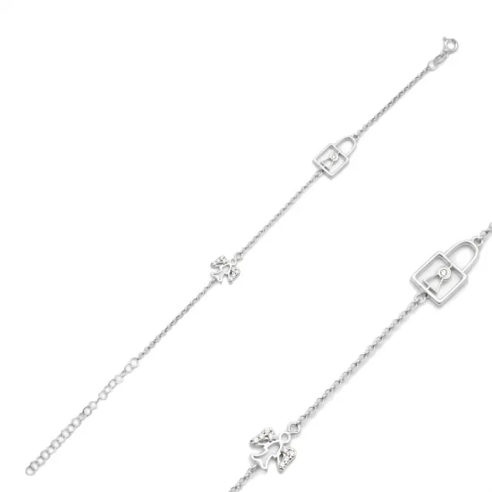 Turkish Lock And Angle 925 Sterling Silver Bracelet