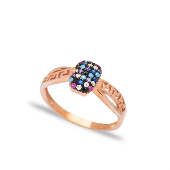 Turkish Rainbow Minimalist Rectangle 925 Silver Ring Turkish Rainbow Minimalist Rectangle 925 Silver Ring