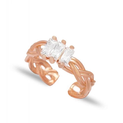 Turkish Adjustable Baguette 925 Silver Ring