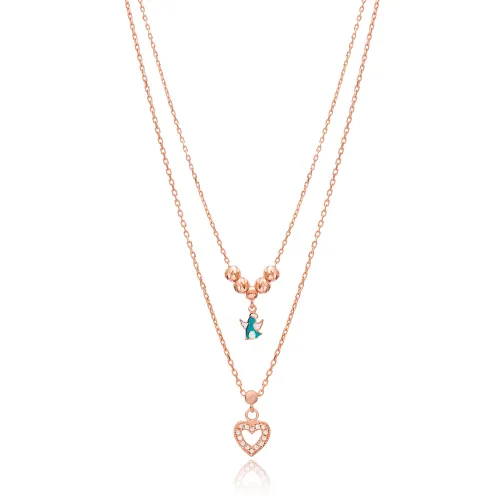 Turkish Heart And Angel Layered Sterling Silver Pendant
