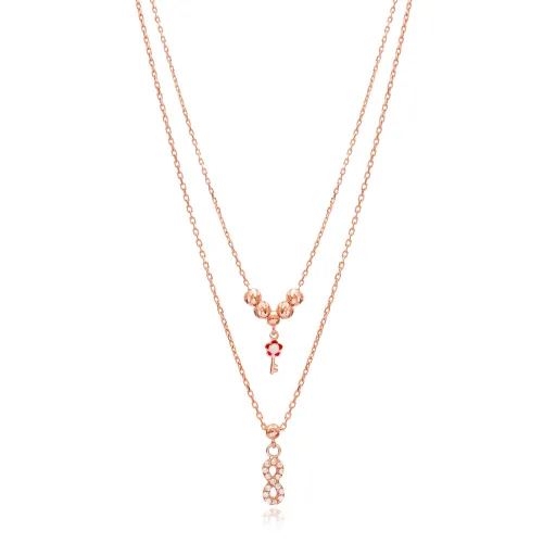 Turkish Infinity And Key Layered 925 Silver Pendant
