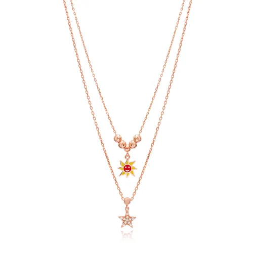 Turkish Sun And Star Layered Sterling Silver Pendant