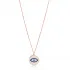 Turkish Sapphire Enamel Evil Eye Silver Pendant