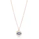 Turkish Sapphire Enamel Evil Eye Silver Pendant